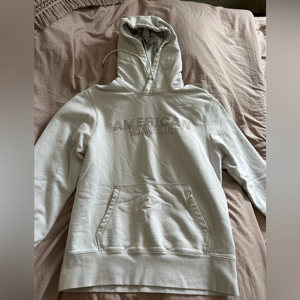 American Eagle Outfitters Men's Light Gray Hoodie
